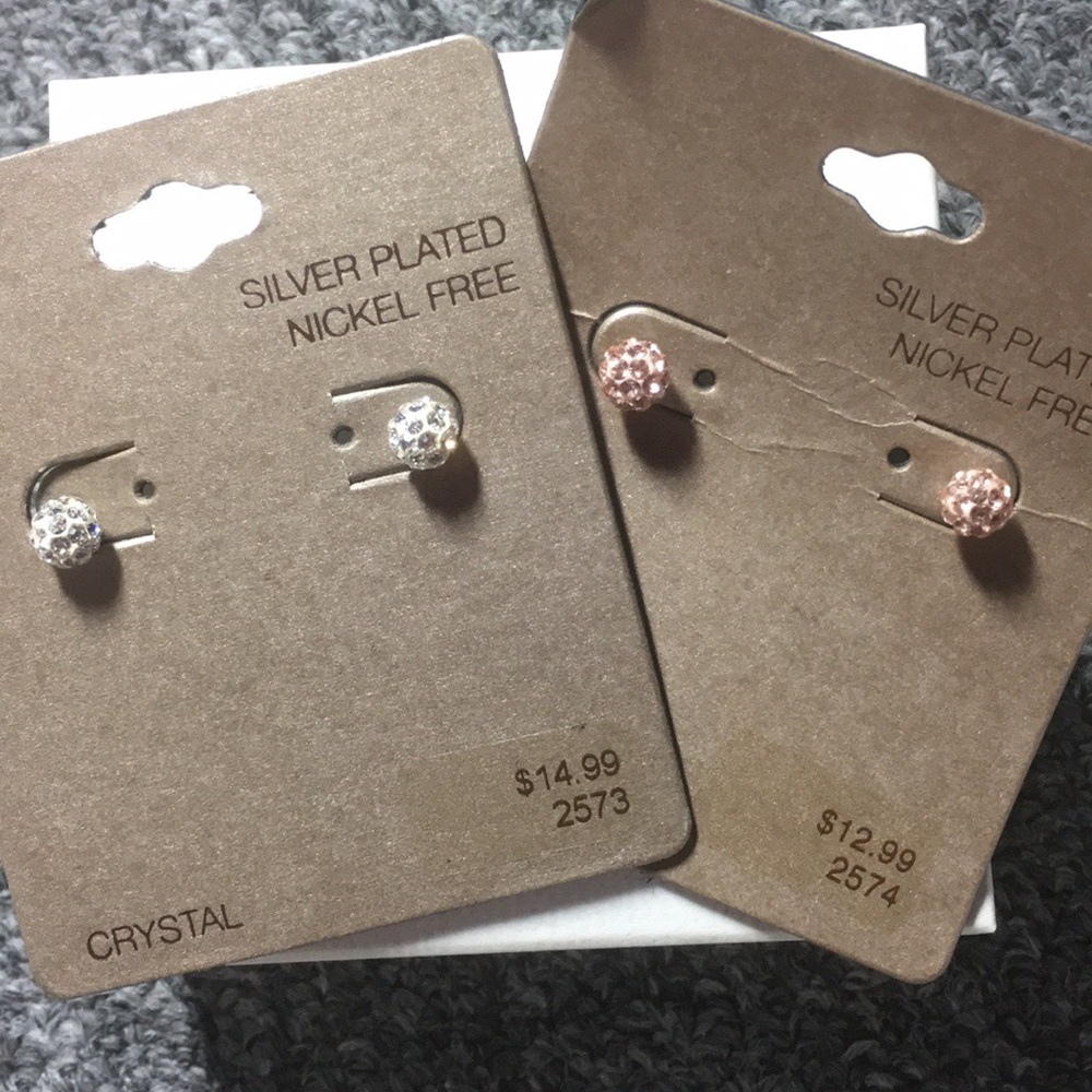 Silver plated, Nickel Free, Crystal earrings.